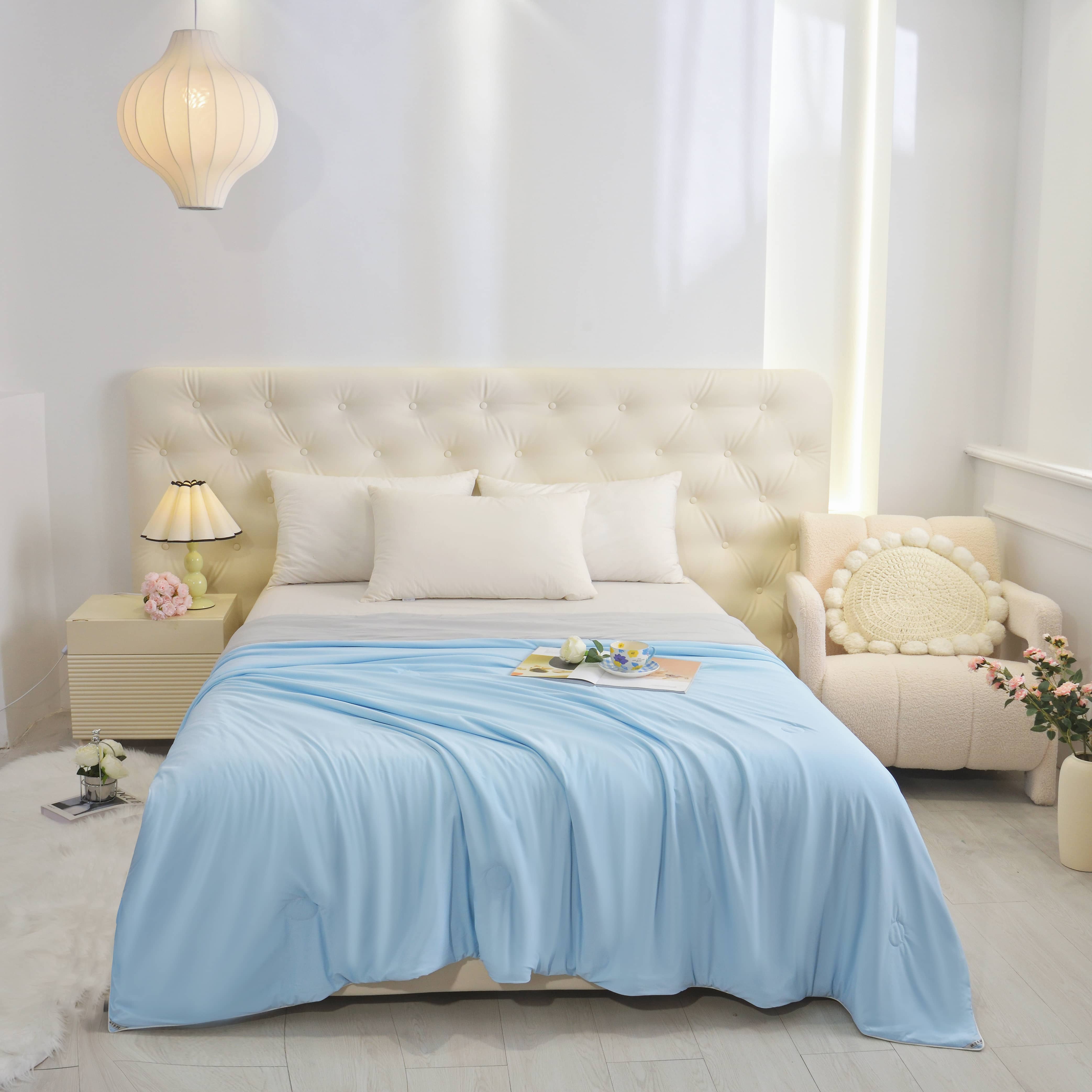 凉感丝纯色AB版夏被