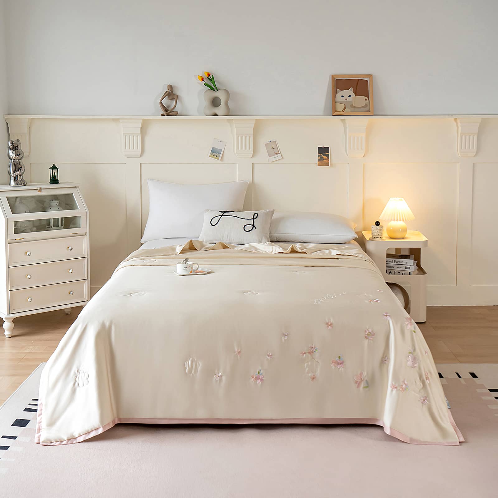 绣花凉感丝夏被