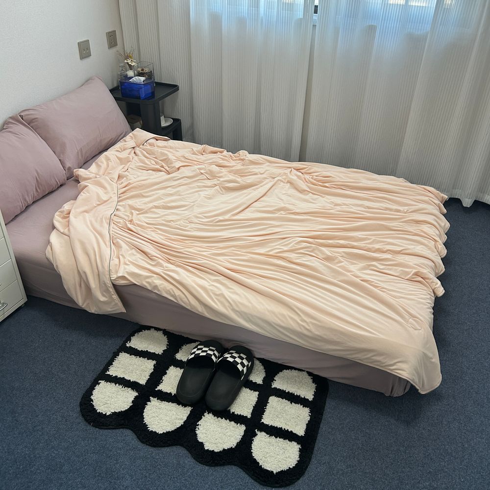 凉感丝纯色夏被